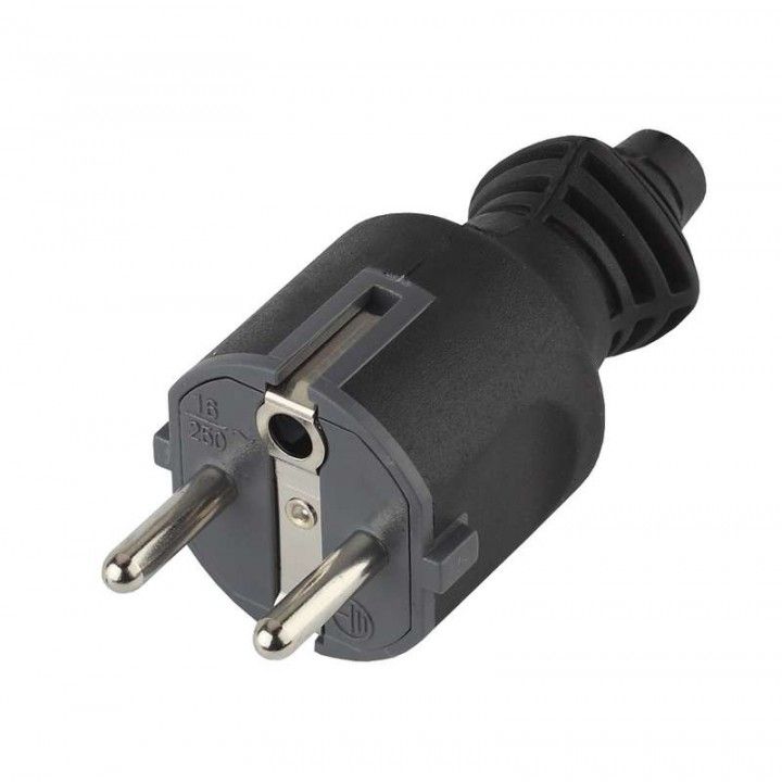 V4(В) ВИЛКА С/З 16А ПРЯМОЙ ВВОД ЧЕРНАЯ